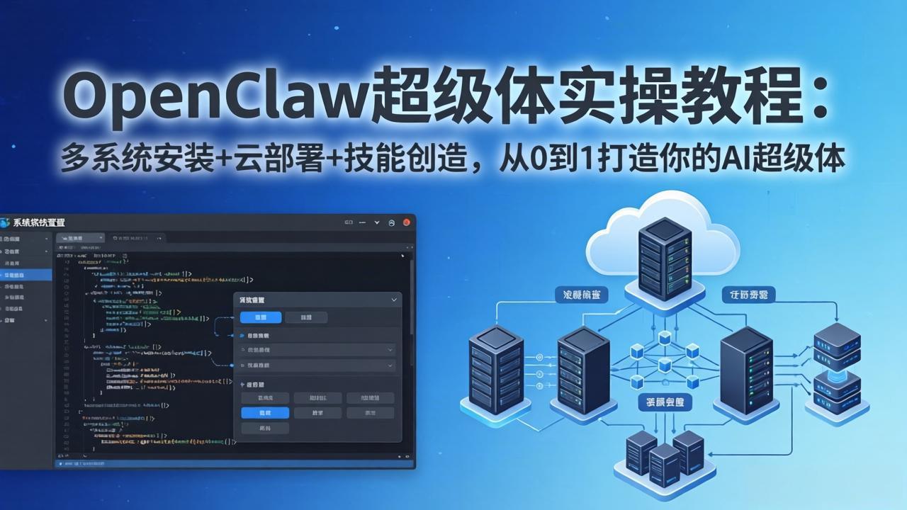 OpenClaw-小龙虾 超级体实操教程：多系统安装+云部署+技能创造，从0到1打造你的AI超级体-800资源网