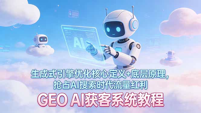 GEO AI获客系统教程：生成式引擎优化核心定义+底层原理，抢占AI搜索时代流量红利-800资源网