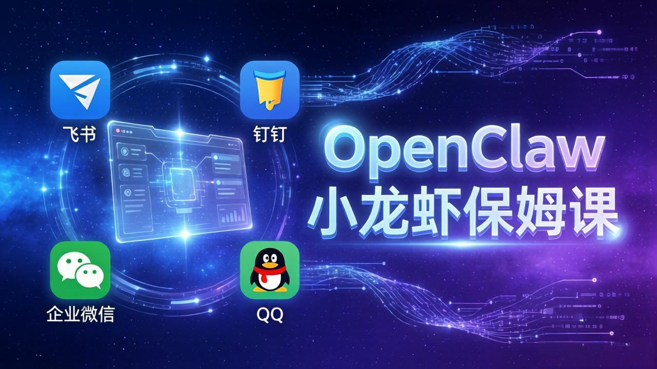 OpenClaw小龙虾保姆课： Windows/macOS/Linux/Docker全系统安装，飞书+钉钉+企业微信+QQ 全接入-800资源网