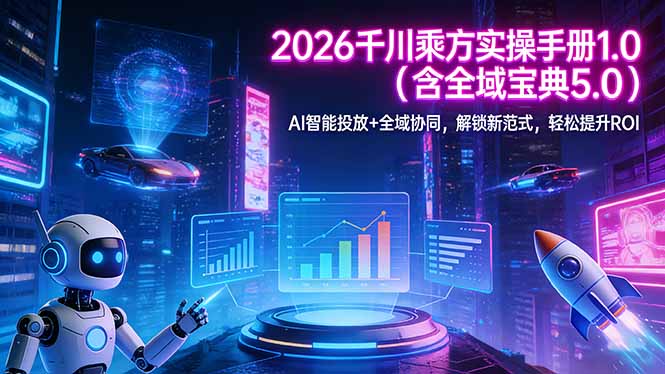 2026 千川乘方实操手册 1.0（含全域宝典 5.0）AI 智能投放+全域协同，解锁新范式，轻松提升ROI-800资源网