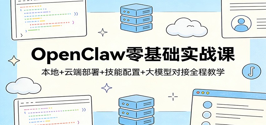 OpenClaw零基础实战课:本地+云端部署+技能配置+大模型对接全程教学-800资源网