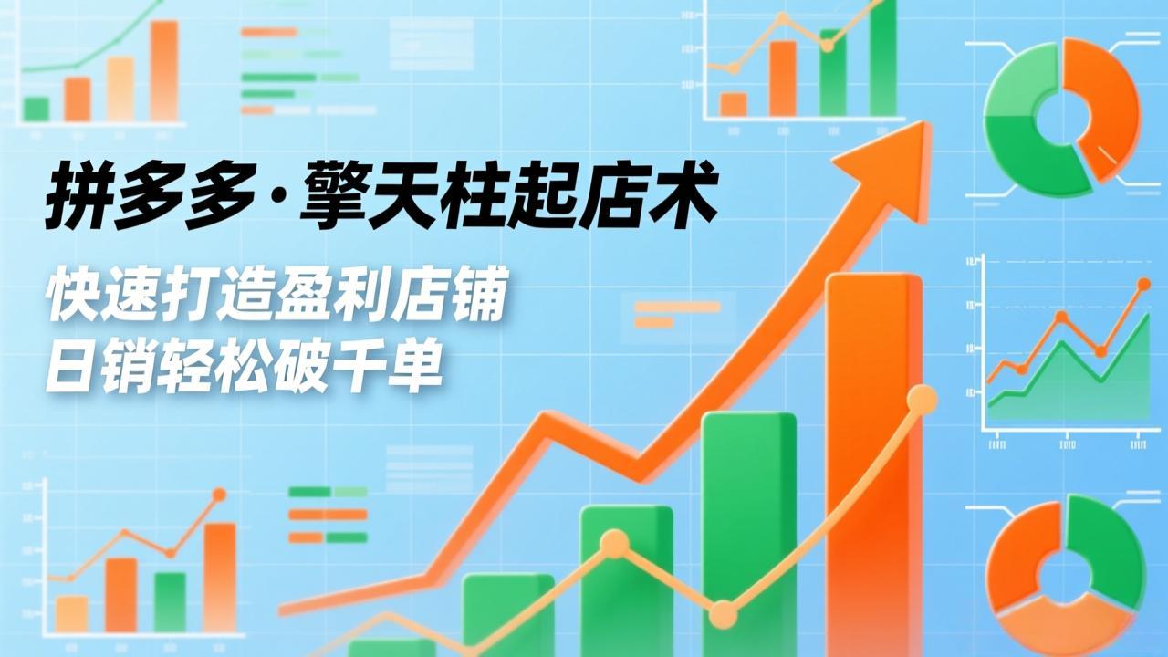 拼多多·擎天柱起店术3.0(更新)，爆流布局、利润起飞、不断流，快速打造盈利店铺，日销破千单-800资源网