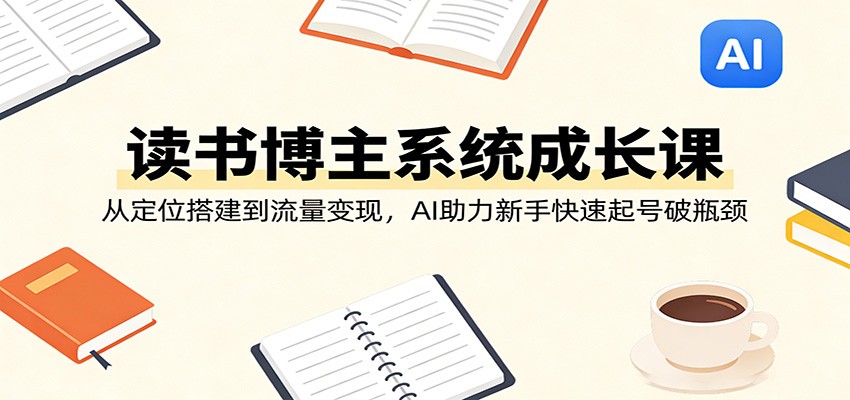 读书博主系统成长课：从定位搭建到流量变现，AI助力新手快速起号破瓶颈-800资源网