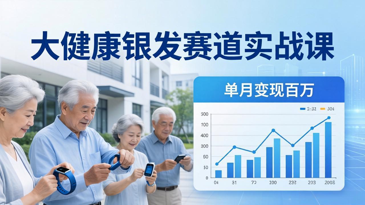 大健康银发赛道实战课：拆解视频号线索型 IP 单月变现百万逻辑，教你精准获客高效变现-800资源网