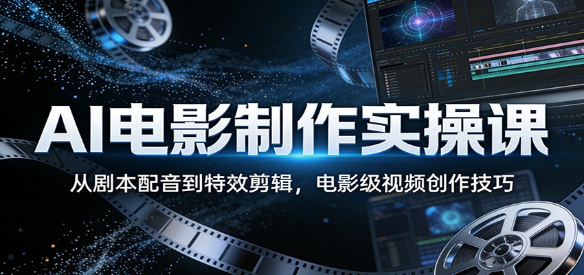 AI电影制作实操课：从剧本配音到特效剪辑，电影级视频创作技巧-800资源网