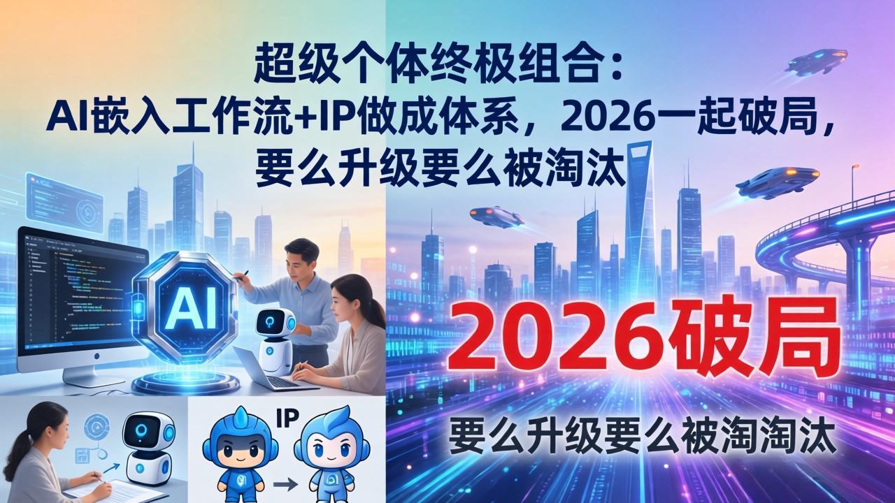 超级个体终极组合-更新:AI嵌入工作流+IP做成体系,2026一起破局,要么升级要么被淘汰-800资源网