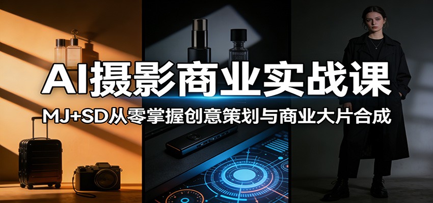 AI摄影商业实战课:MJ+SD从零掌握创意策划与商业大片合成-800资源网