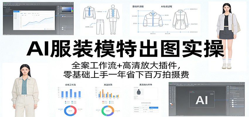 AI服装模特出图实操:全案工作流+ 高清放大插件,零基础上手一年省下百万拍摄费-800资源网