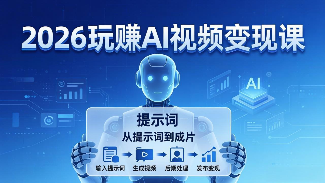 （17827期）2026玩赚AI视频变现课：掌握 AI 视频全流程技能，从提示词到成片高效产出