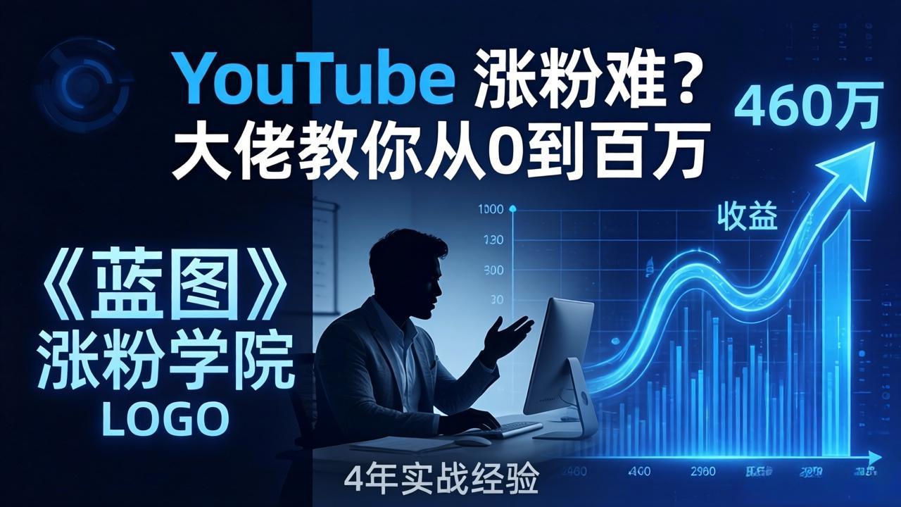 YouTube 涨粉难？《蓝图涨粉学院》：4 年赚 460 万的大佬教策略，从0到百万有路径！-800资源网