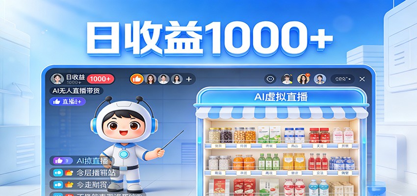 不用露脸不用说话,24小时自动卖货赚钱,全天自动直播,收益看得见-800资源网