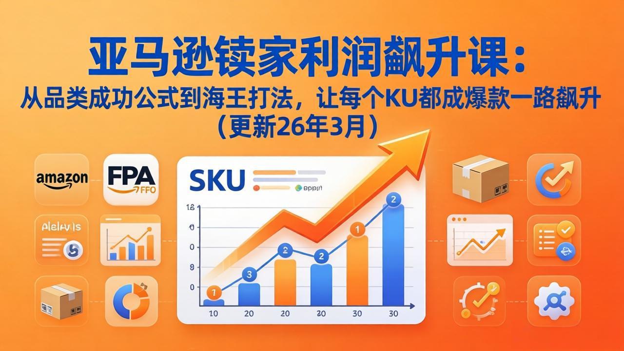 亚马逊卖家利润飙升课：从品类成功公式到海王打法，让每个SKU都成爆款一路飙升（更新26年3月）-800资源网