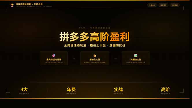 拼多多高阶盈利年费会员(更新3月31)：全类目活动玩法、原价上大促、洗图防比价等核心盈利技术-800资源网