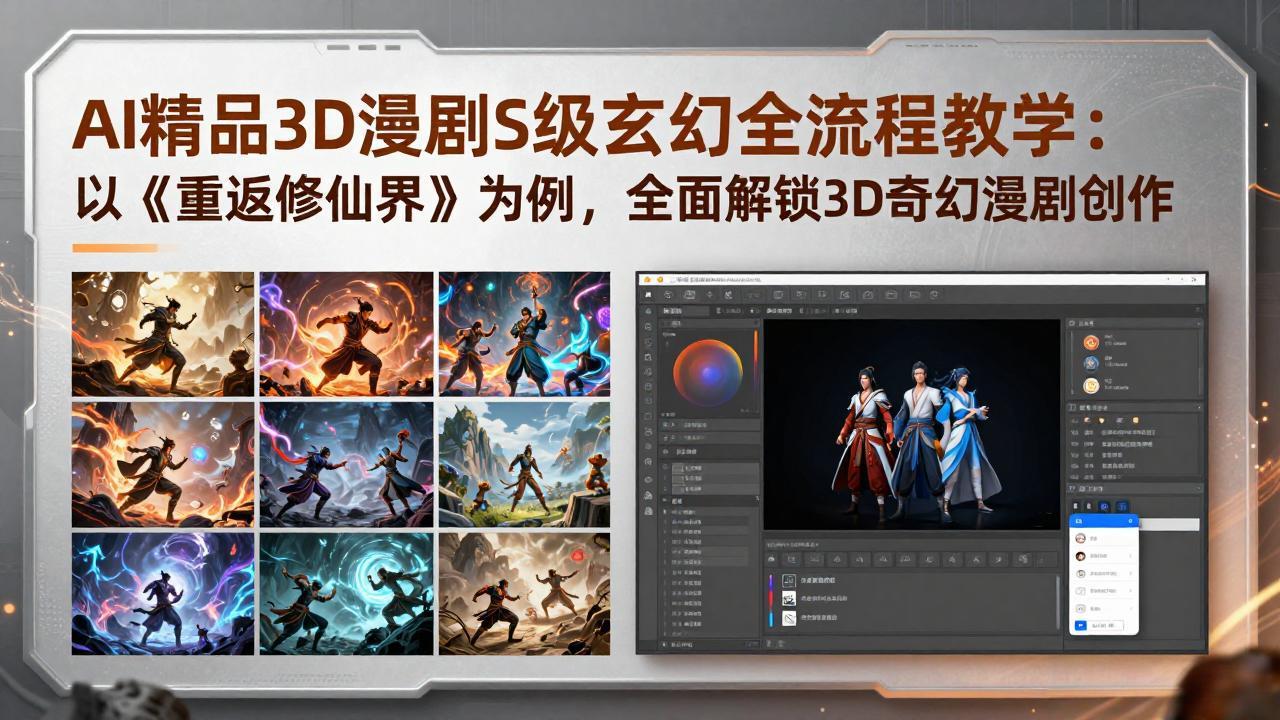 AI精品3D漫剧S级玄幻全流程教学:以《重返修仙界》为例,全面解锁3D奇幻漫剧创作-800资源网