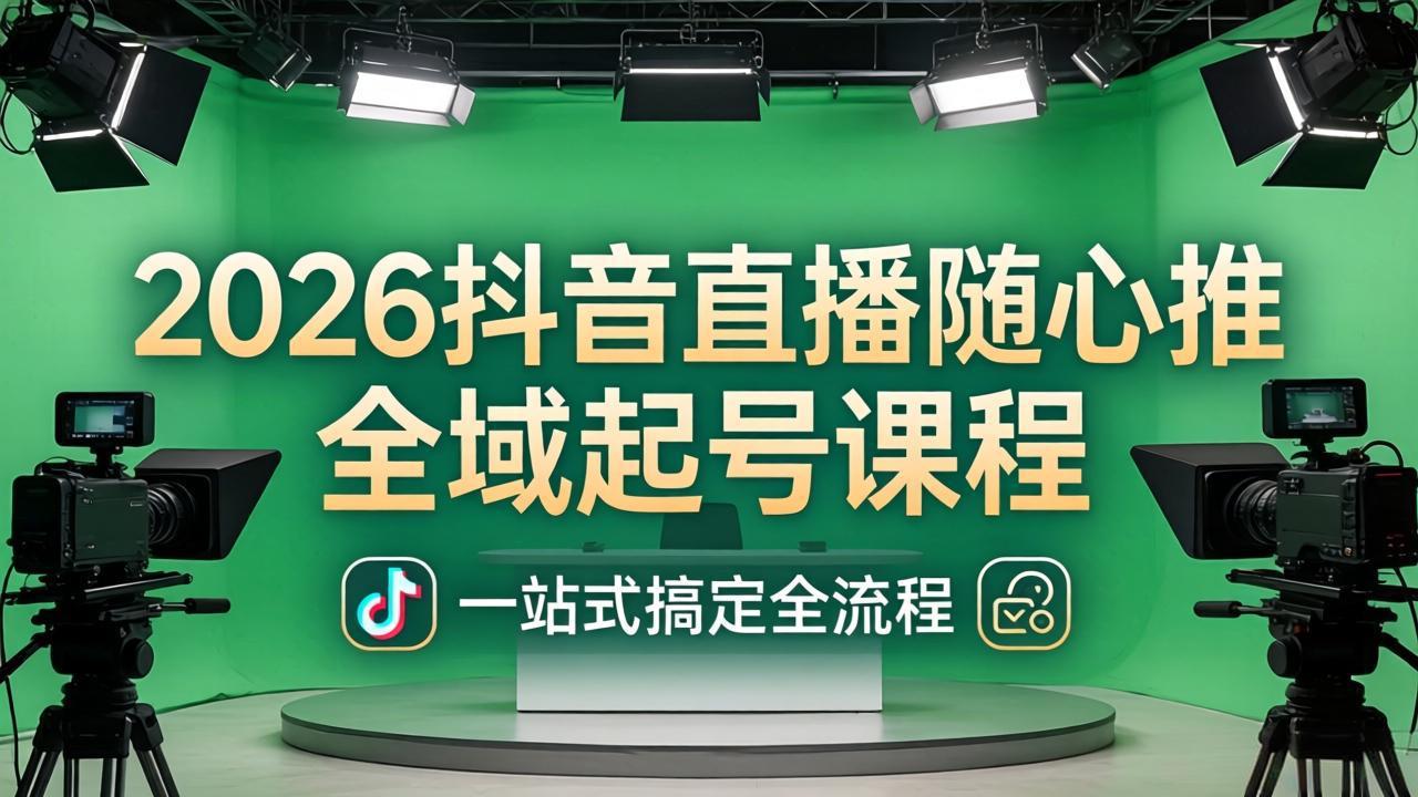 （18094期）2026抖音直播随心推全域起号课程(更新4月18)：一站式搞定直播起号、稳号、放量全流程