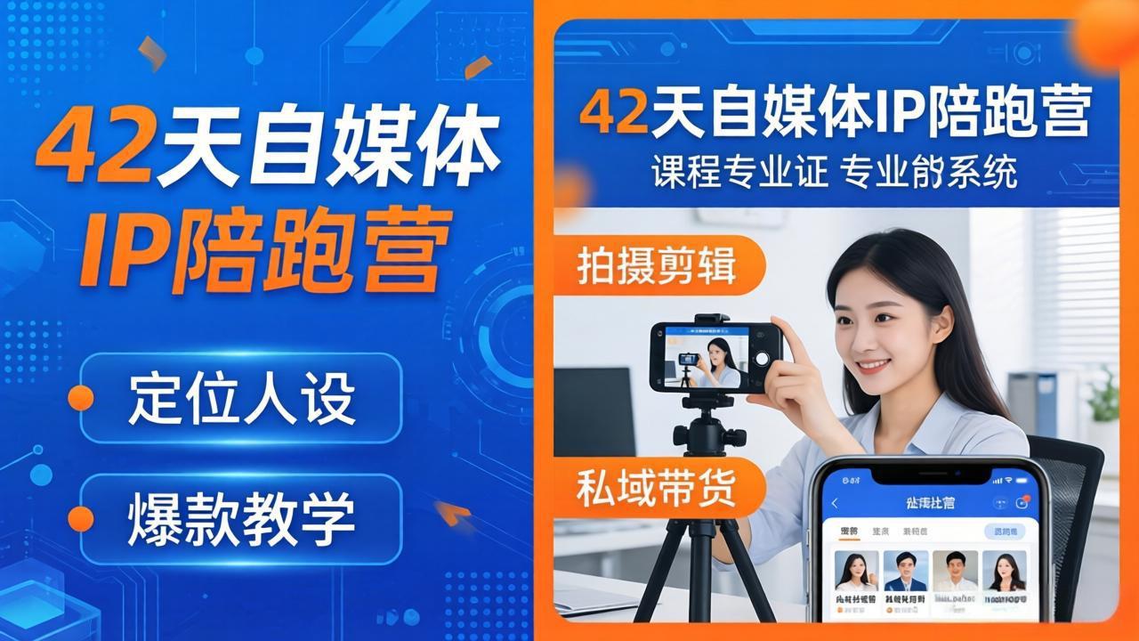 （18109期）42天自媒体IP陪跑营-26年4月19更新：定位人设爆款全教学，拍摄剪辑私域带货一站式落地