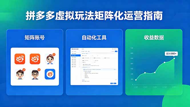 闭眼可复制的拼多多虚拟玩法，矩阵化运营，长期稳定日入 1000+-800资源网