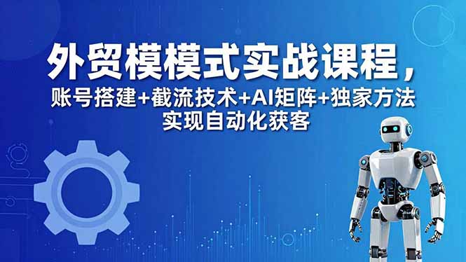外贸新模式实战课程-更新5月，账号搭建+截流技术+AI矩阵+独家方法实现自动化获客-800资源网