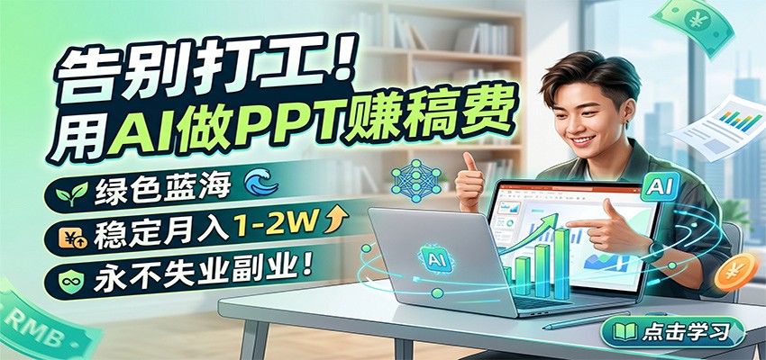 告别打工！用AI做PPT赚稿费，绿色蓝海，稳定月入1-2W，永不失业副业！-800资源网