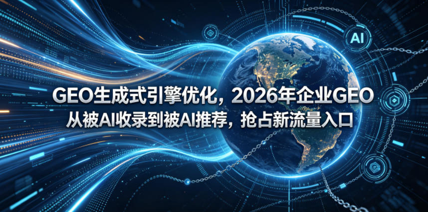 GEO生成式引擎优化，2026年企业GEO从被AI收录到被AI推荐，抢占新流量入口-800资源网