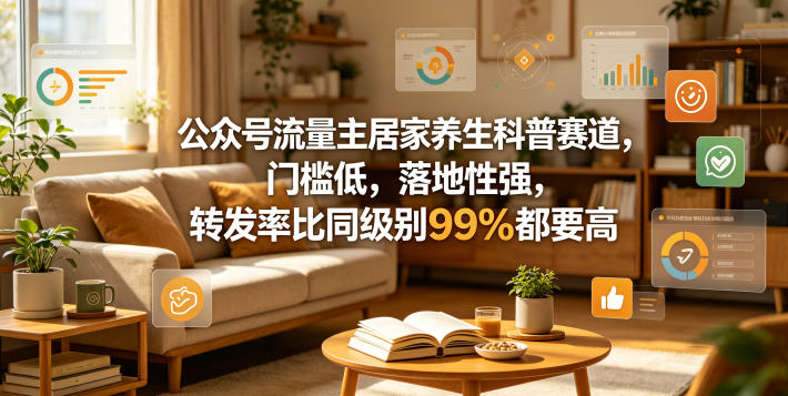 公众号流量主居家养生科普赛道，门槛低，落地性强，转发率比同级别99％都要高-800资源网