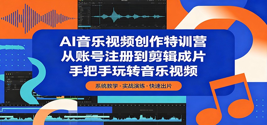 AI音乐视频创作特训营：从账号注册到剪辑成片，手把手玩转音乐视频-800资源网