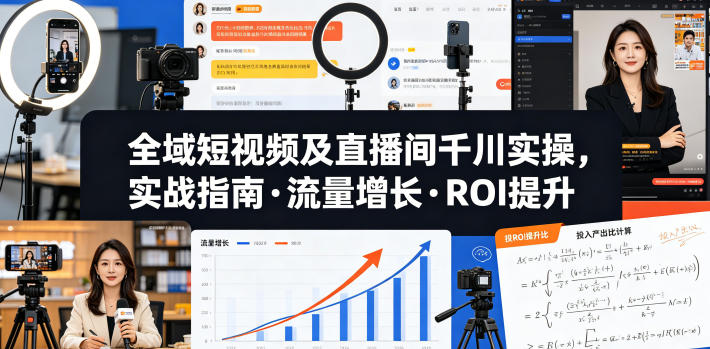 全域短视频及直播间千川实操，实战指南·流量增长·ROI提升-800资源网