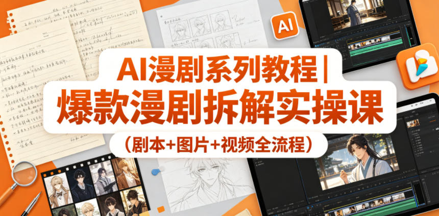 AI漫剧系列教程｜爆款漫剧拆解实操课（剧本+图片+视频全流程）-800资源网