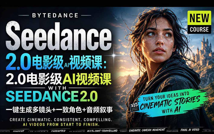 字节跳动的Seedance 2.0 AI电影视频生成制作教程，一键生成多镜头+一致角色+音频叙事-中英字幕-800资源网