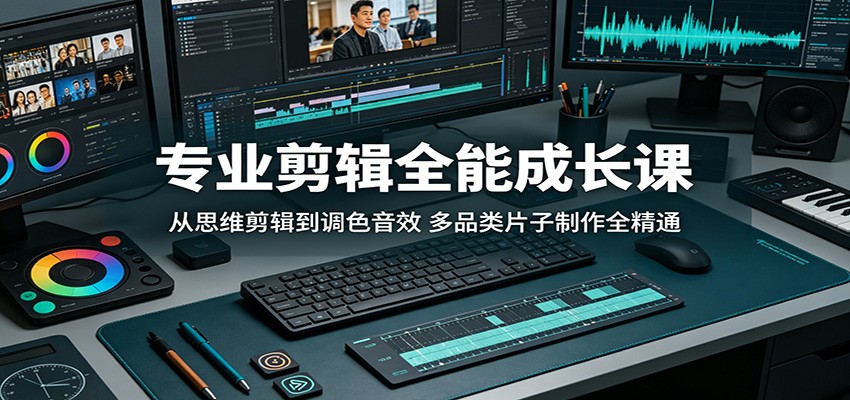 专业剪辑全能成长课:从思维剪辑到调色音效,多品类片子制作全精通-800资源网