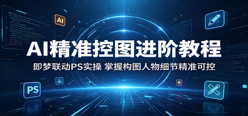 AI精准控图进阶教程:即梦联动PS实操,掌握构图人物细节精准可控-800资源网