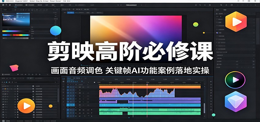 剪映高阶必修课:画面音频调色,关键帧AI功能案例落地实操-800资源网