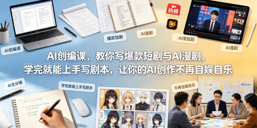 AI创编课,教你写爆款短剧与AI漫剧,学完就能上手写剧本,让你的AI创作不再自娱自乐-800资源网