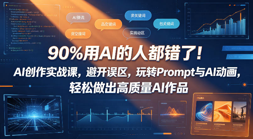 90%用AI的人都错了!AI创作实战课,避开误区,玩转Prompt与AI动画,轻松做出高质量AI作品-800资源网