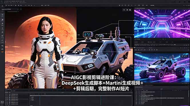 AIGC影视剪辑进阶课:DeepSeek生成脚本+Martini生成视频+剪辑后期,完整制作AI短片-800资源网