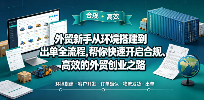 外贸新手从环境搭建到出单全流程，帮你快速开启合规、高效的外贸创业之路-800资源网