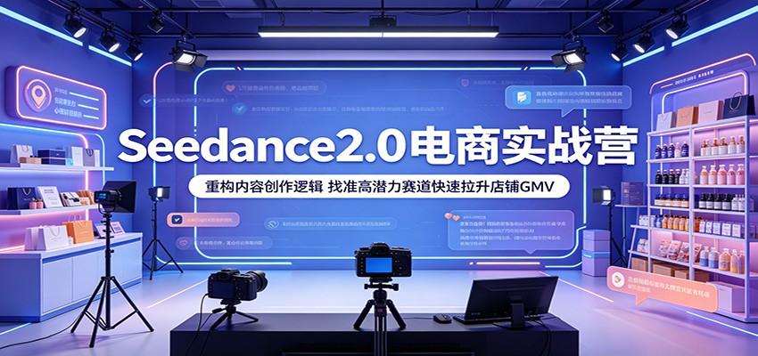 Seedance2.0电商实战营:重构内容创作逻辑,找准高潜力赛道快速拉升店铺GMV-800资源网