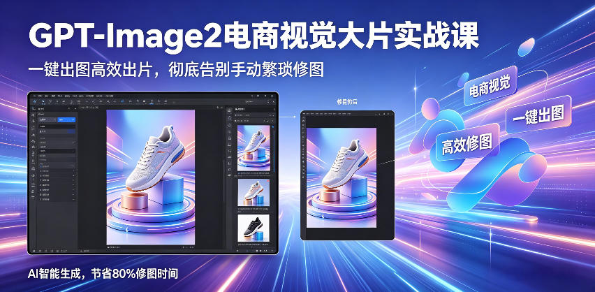 GPT-Image2电商视觉大片实战课，一键出图高效出片，彻底告别手动繁琐修图-800资源网