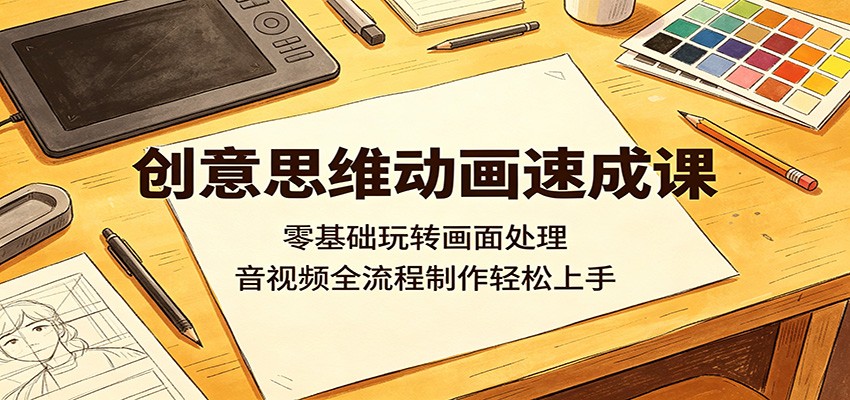 创意思维动画速成课：零基础玩转画面处理，音视频全流程制作轻松上手-800资源网