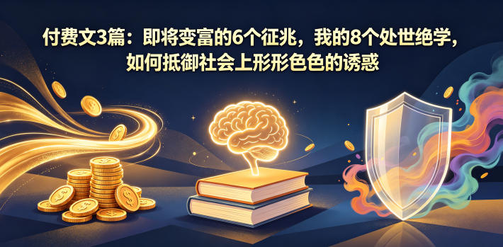 付费文3篇：即将变富的6个征兆，我的8个处世绝学，如何抵御社会上形形色色的诱惑-800资源网