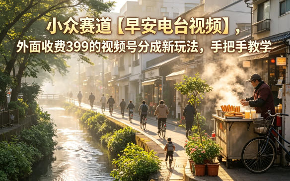 小众赛道【早安电台视频】,外面收费399的视频号分成新玩法,手把手教学-800资源网