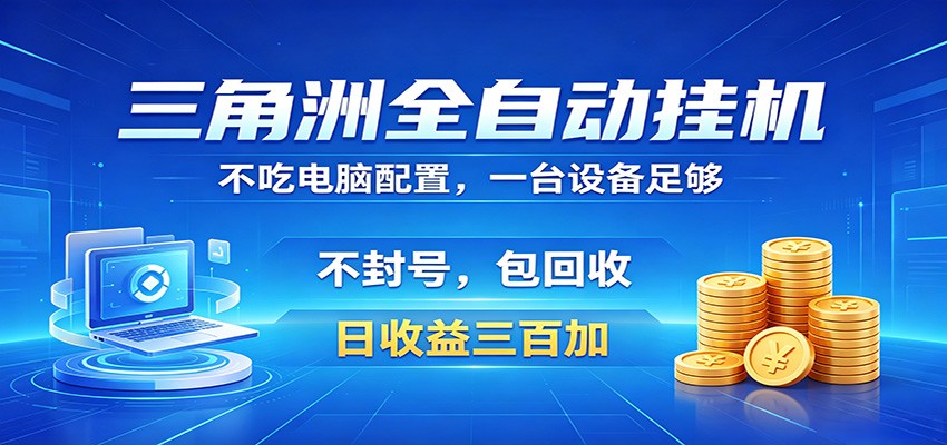 三角洲全自动挂机项目，防封稳账号，日收益300+，收益全程包回收，省心稳赚-800资源网