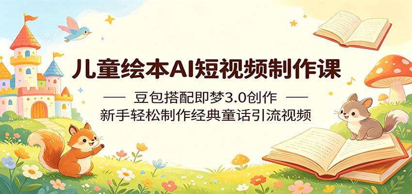儿童绘本AI短视频制作课:豆包搭配即梦3.0创作,新手轻松制作经典童话引流视频-800资源网