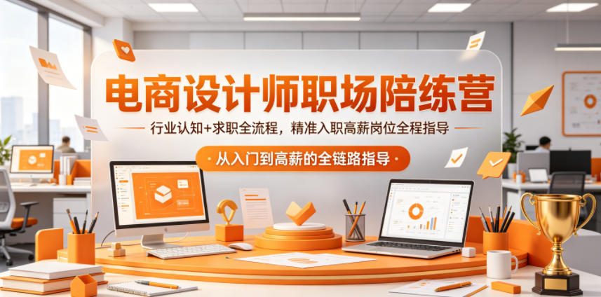 电商设计师职场陪练营，行业认知+求职全流程，精准入职高薪岗位全程指导-800资源网