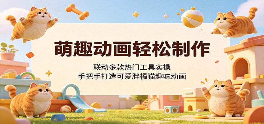 萌趣动画轻松制作，联动多款热门工具实操，手把手打造可爱胖橘猫趣味动画-800资源网