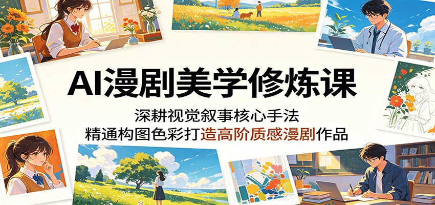 AI漫剧美学修炼课:深耕视觉叙事核心手法,精通构图色彩打造高阶质感漫剧作品-800资源网