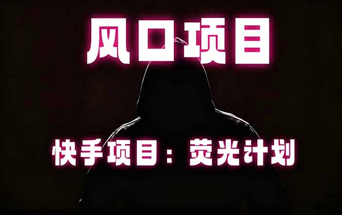 快手风口项目，荧光计划托管，长期稳定，适合批量做-800资源网