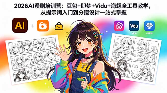 2026AI漫剧培训营:豆包+即梦+Vidu+海螺全工具教学,从提示词入门到分镜设计一站式掌握-800资源网