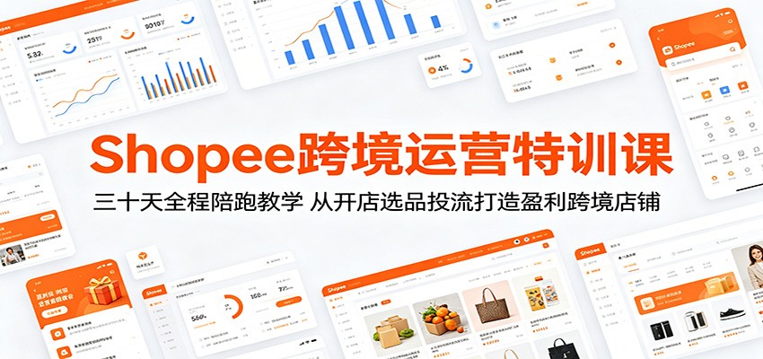 Shopee跨境运营特训课:三十天全程陪跑教学,从开店选品投流打造盈利跨境店铺-800资源网