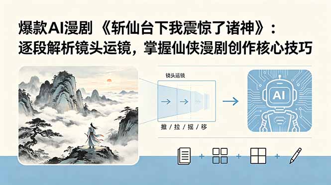爆款AI漫剧《斩仙台下我震惊了诸神》:逐段解析镜头运镜,掌握仙侠漫剧创作核心技巧-800资源网